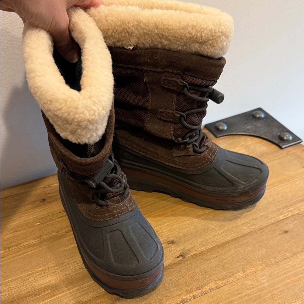 UGG Brown and Black Boots with Cream Lining
